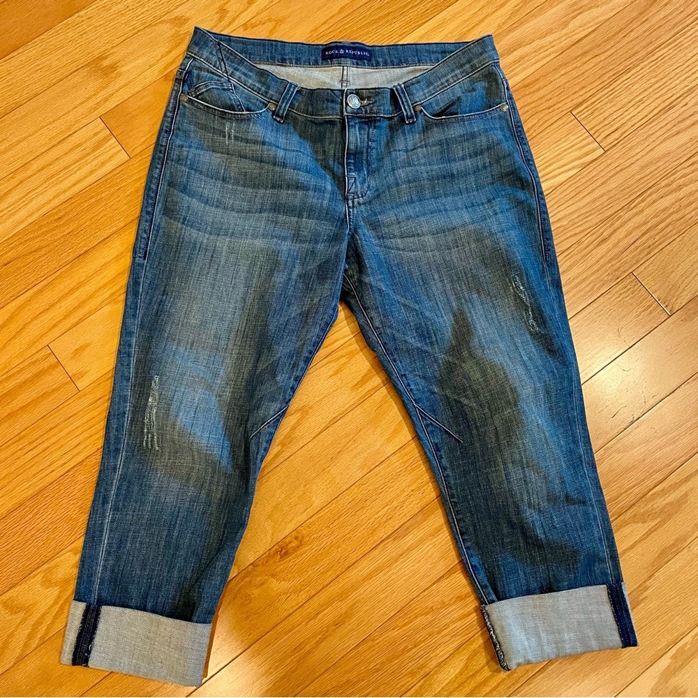 Rock & Republic Cropped Distressed Jeans